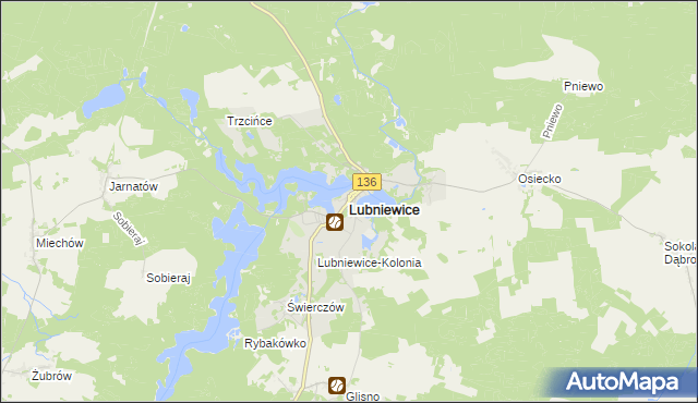 mapa Lubniewice, Lubniewice na mapie Targeo