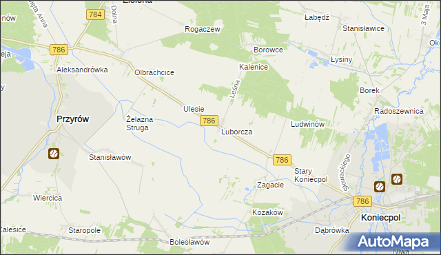 mapa Luborcza, Luborcza na mapie Targeo