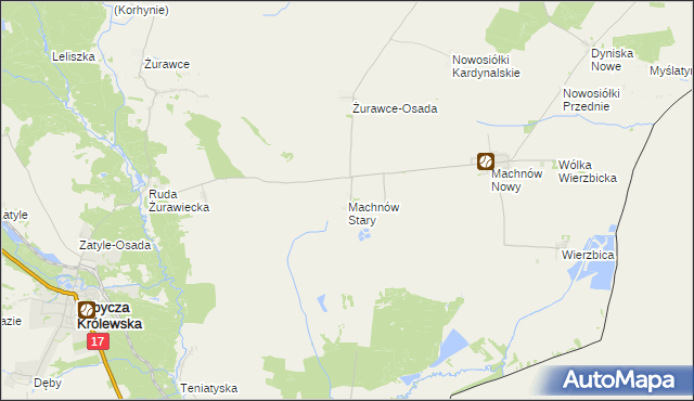 mapa Machnów Stary, Machnów Stary na mapie Targeo