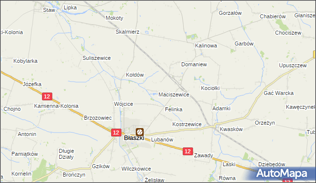 mapa Maciszewice, Maciszewice na mapie Targeo