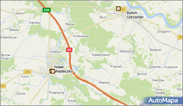mapa Małaszowice, Małaszowice na mapie Targeo