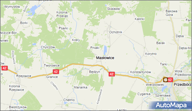 mapa Masłowice powiat radomszczański, Masłowice powiat radomszczański na mapie Targeo