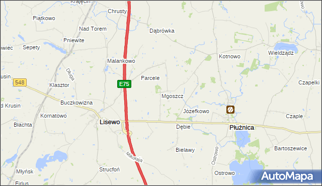 mapa Mgoszcz, Mgoszcz na mapie Targeo