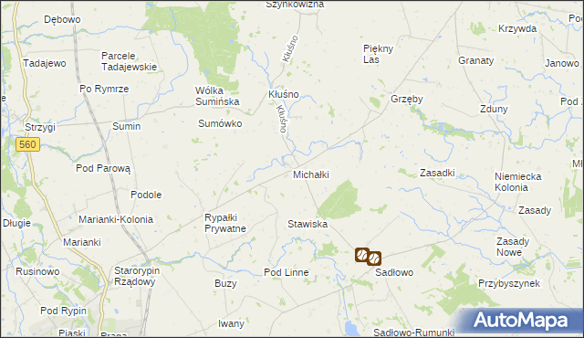 mapa Michałki gmina Świedziebnia, Michałki gmina Świedziebnia na mapie Targeo