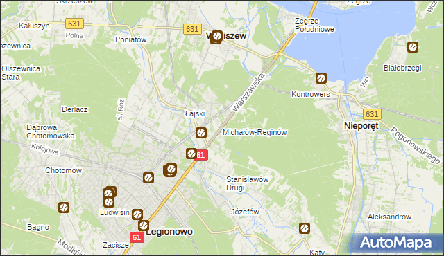 mapa Michałów-Reginów, Michałów-Reginów na mapie Targeo