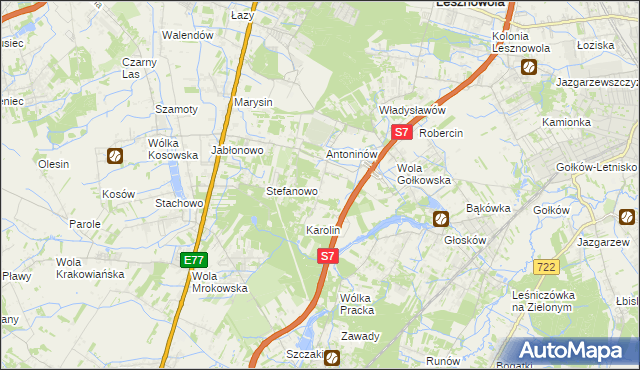 mapa Mieszkowo gmina Piaseczno, Mieszkowo gmina Piaseczno na mapie Targeo