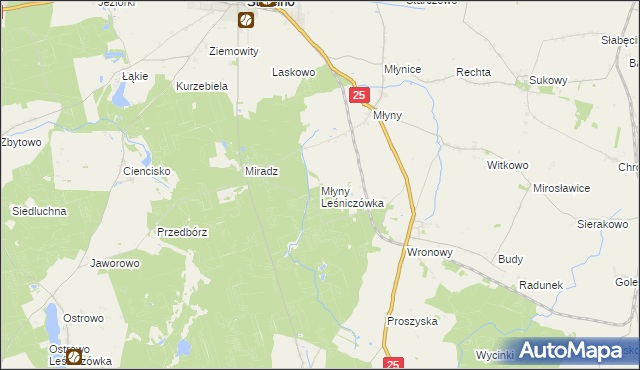 mapa Młyny Leśniczówka, Młyny Leśniczówka na mapie Targeo