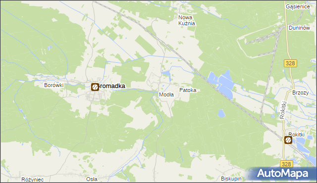 mapa Modła gmina Gromadka, Modła gmina Gromadka na mapie Targeo