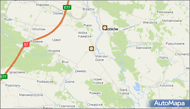 mapa Mokrsko Dolne, Mokrsko Dolne na mapie Targeo