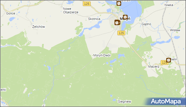 mapa Moryń-Dwór, Moryń-Dwór na mapie Targeo