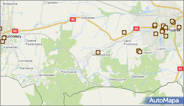 mapa Moszczanka gmina Prudnik, Moszczanka gmina Prudnik na mapie Targeo