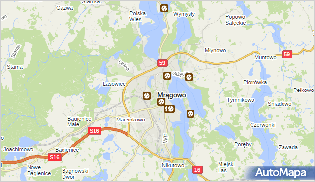 mapa Mrągowo, Mrągowo na mapie Targeo