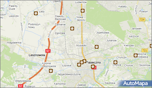 mapa Mysiadło, Mysiadło na mapie Targeo