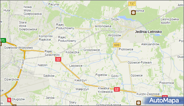 mapa Myśliszewice, Myśliszewice na mapie Targeo