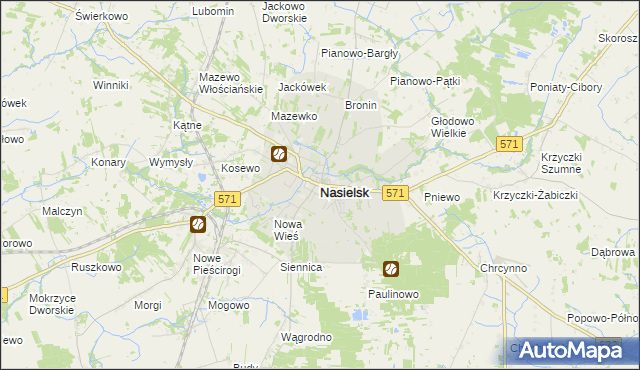 mapa Nasielsk, Nasielsk na mapie Targeo