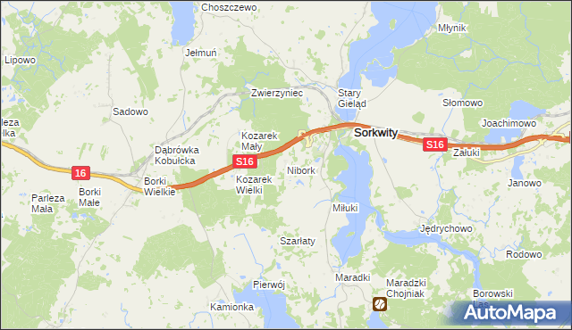 mapa Nibork, Nibork na mapie Targeo