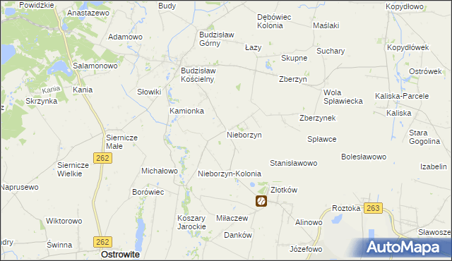 mapa Nieborzyn gmina Kleczew, Nieborzyn gmina Kleczew na mapie Targeo