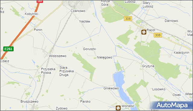 mapa Nielęgowo, Nielęgowo na mapie Targeo