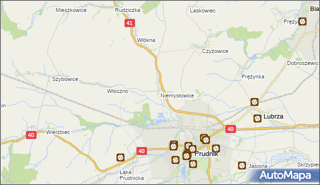 mapa Niemysłowice, Niemysłowice na mapie Targeo