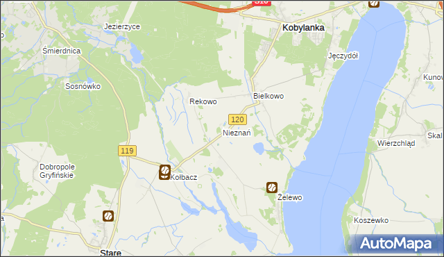 mapa Nieznań, Nieznań na mapie Targeo