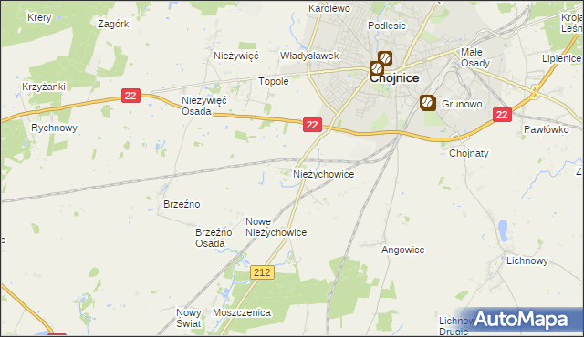 mapa Nieżychowice, Nieżychowice na mapie Targeo