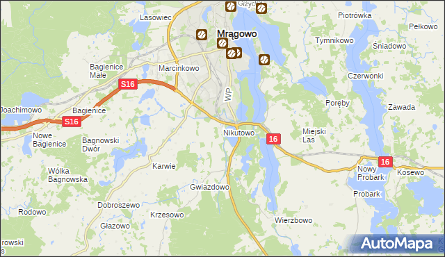 mapa Nikutowo, Nikutowo na mapie Targeo