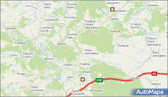 mapa Nowa Jastrząbka, Nowa Jastrząbka na mapie Targeo