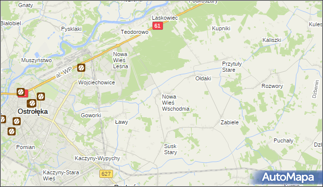 mapa Nowa Wieś Wschodnia, Nowa Wieś Wschodnia na mapie Targeo