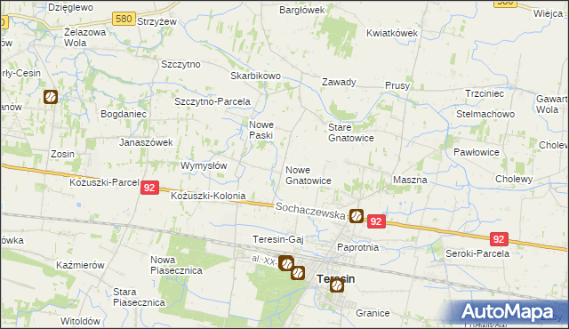mapa Nowe Gnatowice, Nowe Gnatowice na mapie Targeo