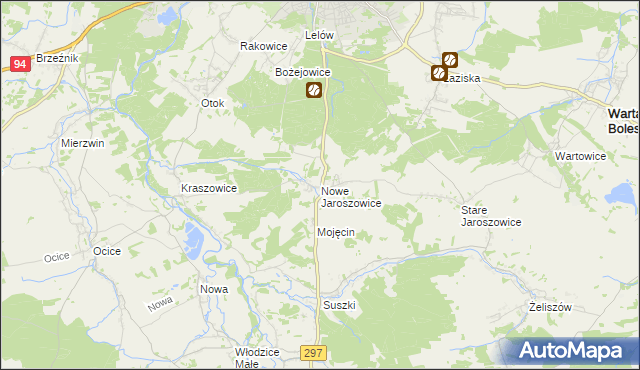 mapa Nowe Jaroszowice, Nowe Jaroszowice na mapie Targeo