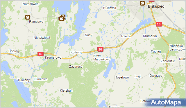 mapa Nowe Marcinkowo, Nowe Marcinkowo na mapie Targeo