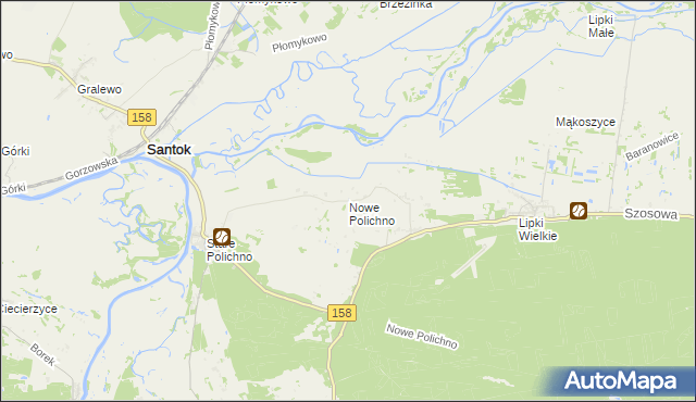 mapa Nowe Polichno, Nowe Polichno na mapie Targeo