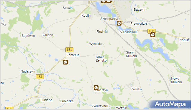 mapa Nowe Żeńsko, Nowe Żeńsko na mapie Targeo