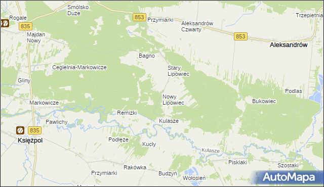mapa Nowy Lipowiec, Nowy Lipowiec na mapie Targeo