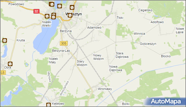 mapa Nowy Widzim, Nowy Widzim na mapie Targeo