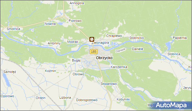 mapa Obrzycko, Obrzycko na mapie Targeo