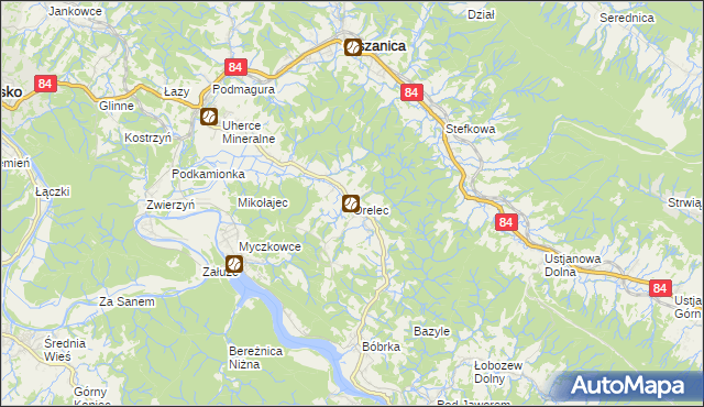 mapa Orelec, Orelec na mapie Targeo