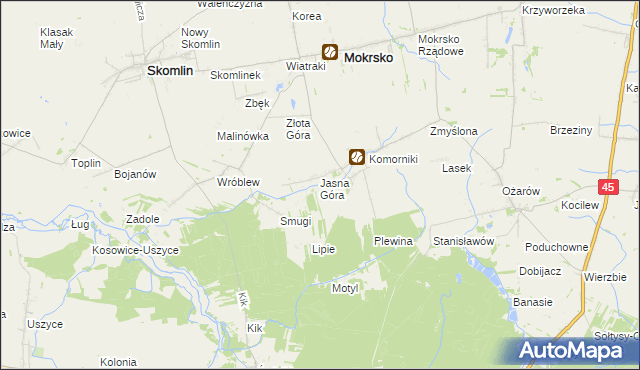 mapa Orzechowiec, Orzechowiec na mapie Targeo