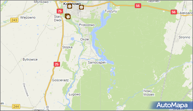 mapa Osiedle Awaryjne gmina Koronowo, Osiedle Awaryjne gmina Koronowo na mapie Targeo