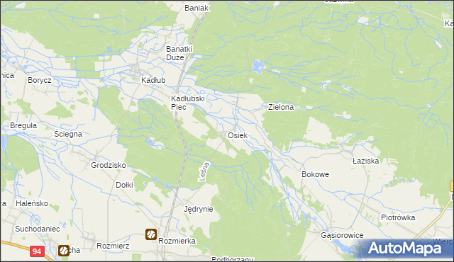 mapa Osiek gmina Strzelce Opolskie, Osiek gmina Strzelce Opolskie na mapie Targeo