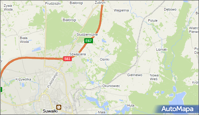 mapa Osinki gmina Suwałki, Osinki gmina Suwałki na mapie Targeo
