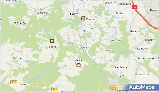 mapa Osola, Osola na mapie Targeo