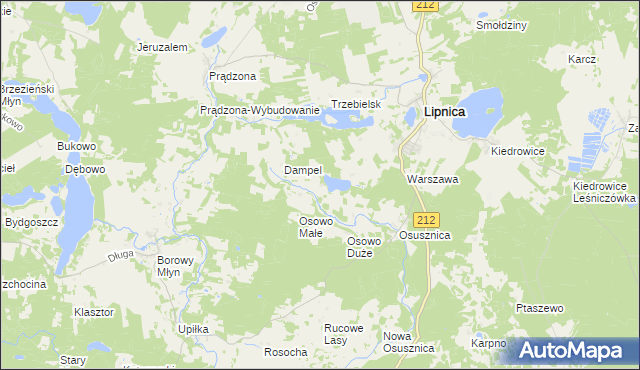 mapa Osówek gmina Lipnica, Osówek gmina Lipnica na mapie Targeo
