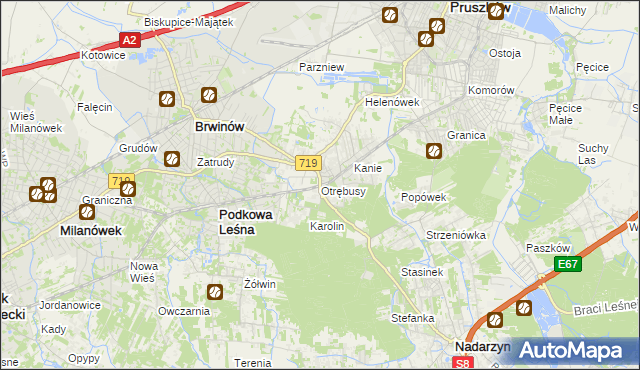 mapa Otrębusy, Otrębusy na mapie Targeo