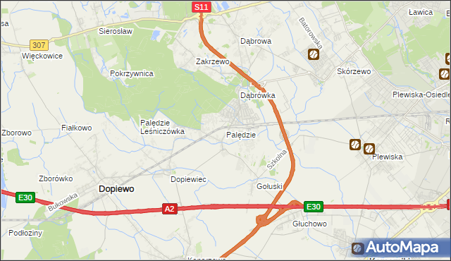 mapa Palędzie, Palędzie na mapie Targeo