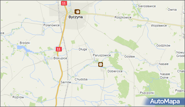 mapa Paruszowice, Paruszowice na mapie Targeo