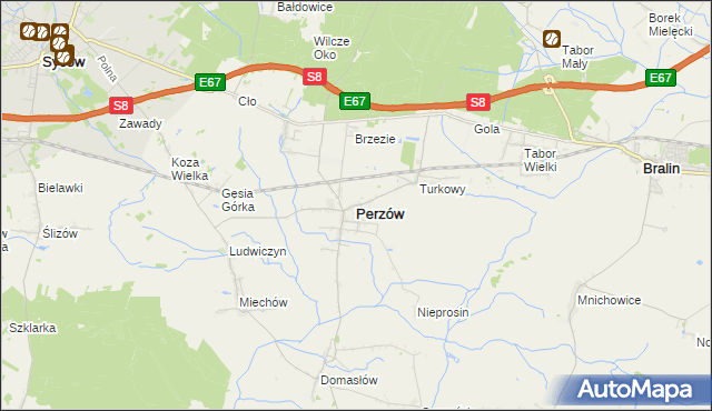 mapa Perzów, Perzów na mapie Targeo