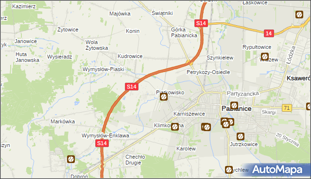 mapa Piątkowisko, Piątkowisko na mapie Targeo