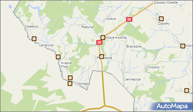 mapa Pietrowice, Pietrowice na mapie Targeo