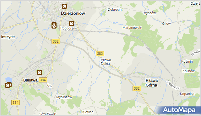 mapa Piława Dolna, Piława Dolna na mapie Targeo